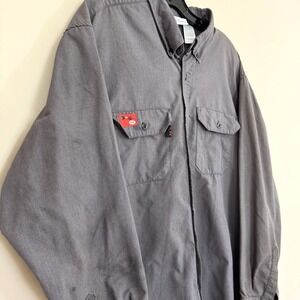 GK Services Protect‎ FR Cat 2 Grey Long Sleeve Button Down Shirt Size L